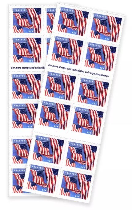  USPS Forever Stamps Four Flags Booklet of 20 Stamps
